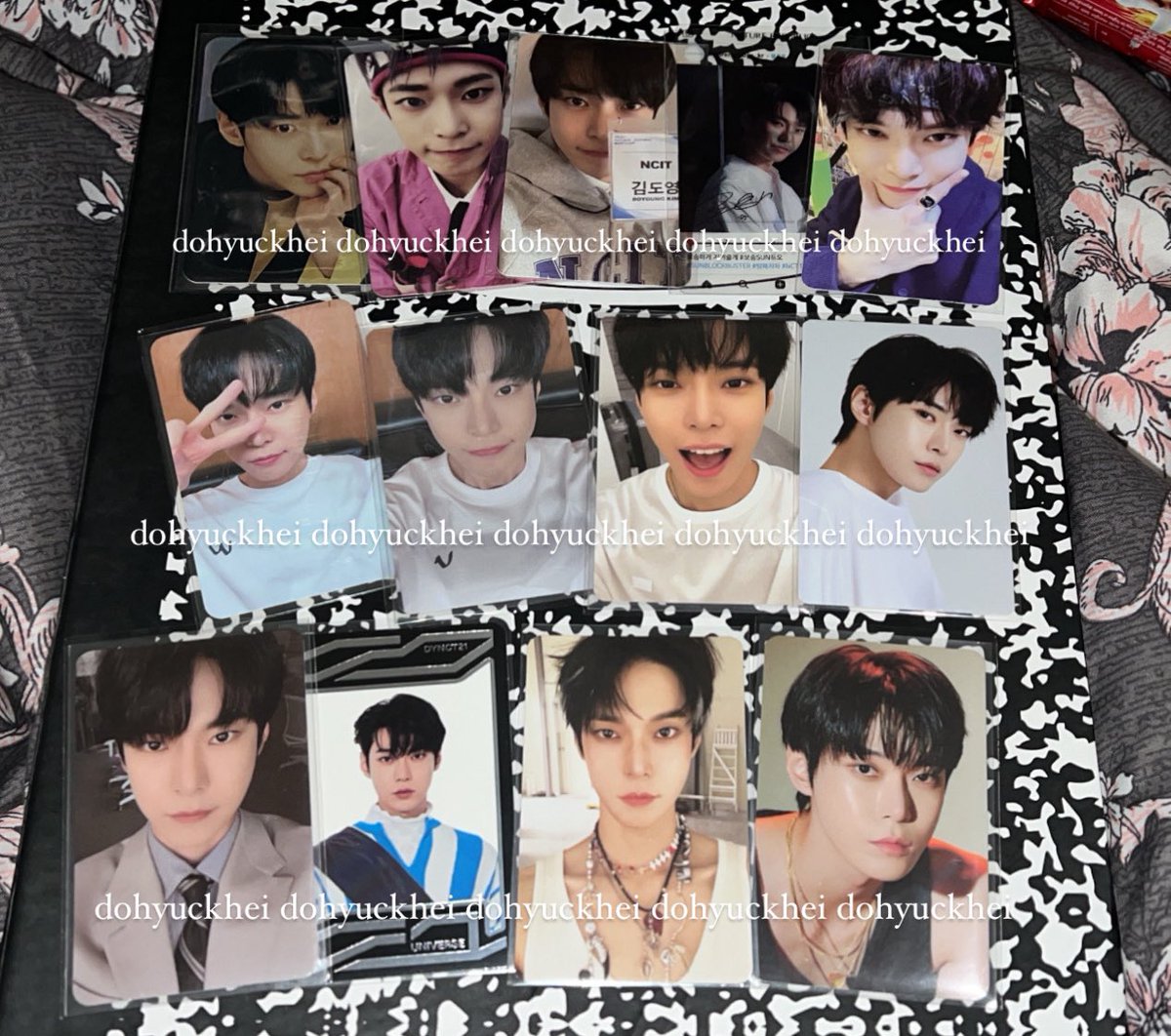 dohyuckhei's tweet photo. wts / want to sell aab pc nct doyoung
dm for price, shopee available

- holo 2018
- cherrybomb chebom
- md ncit laptop deco
- clear pc natrep
- tc trading card universe
- slowacid shirt AR pc
- slowacid shirt black ver
- photopack sg 23 selca
- pp season greeting 23 konsep https://t.co/atnEknOVmm