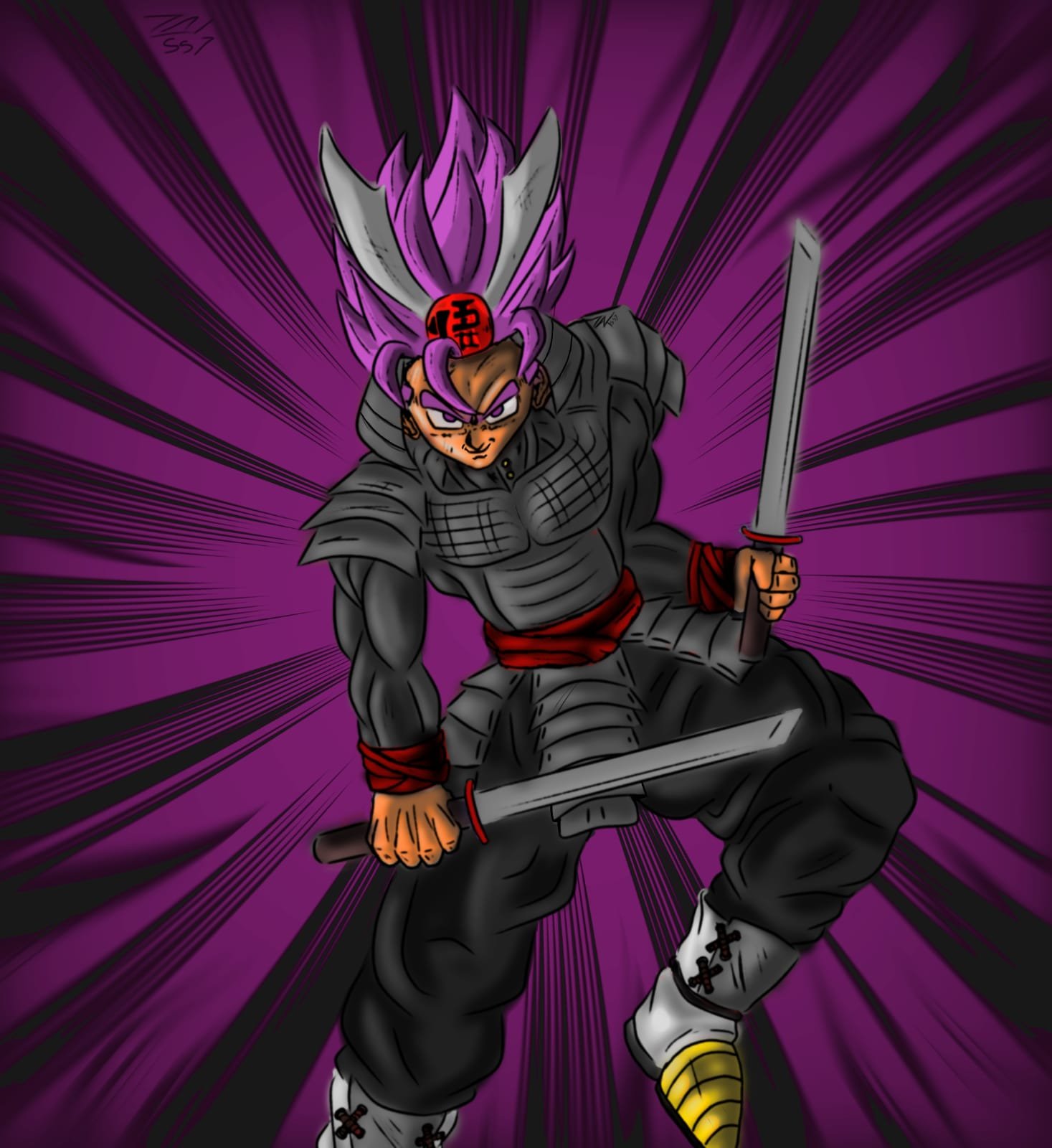 Desenhando Goku Black Super Saiyajin Rosé (Drawing Black Goku SSJ Rosé) 