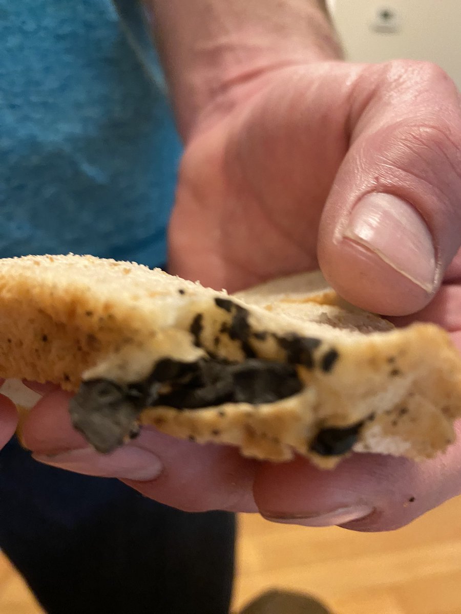 StaycG1018's tweet photo. @SaraLeeDesserts how can I reach someone about your bread? Found this towards the end of our loaf! Like mud/dirt! https://t.co/hNEquVU94L