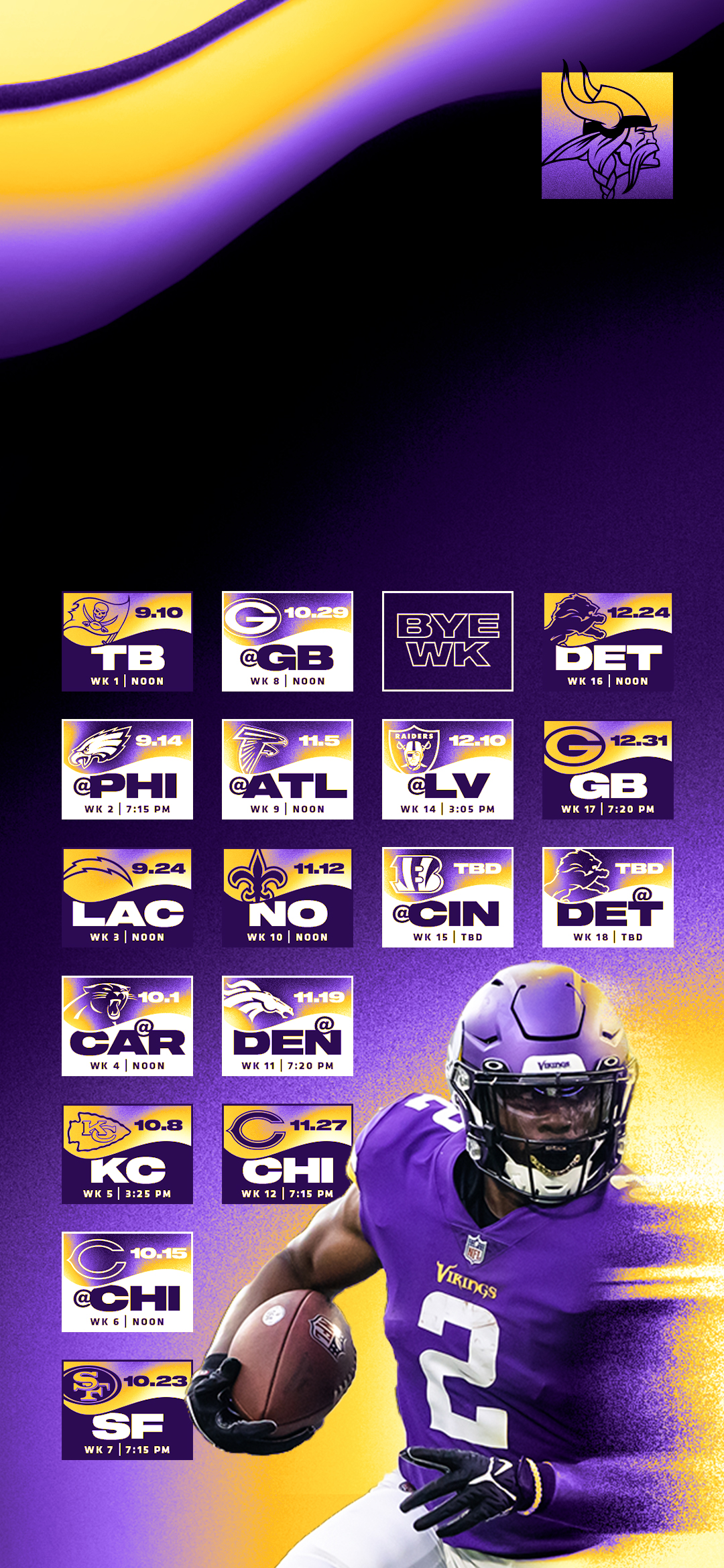 Nfl vikings sale schedule