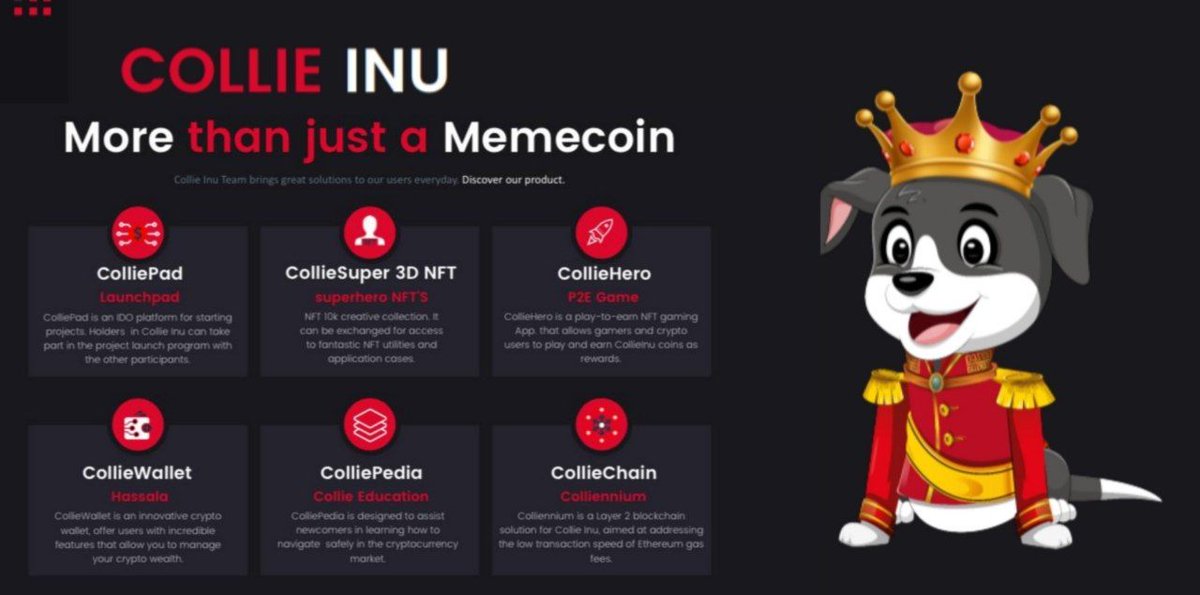 <a href="/elonmusk/">Elon Musk</a> <a href="/farzyness/">Farzad 🇺🇸 🇮🇷</a> collie inu #projects
It is on the bsc and eth network And in the platform bitmart and cointiger and soon to be added in the top 10 platforms
  #listinggateio  #listingokx  #listingbybit  #listingkucoin #Collie #Collieinu #ColliePedia   #Collie_NFT #colliehero
#memes #memecoins