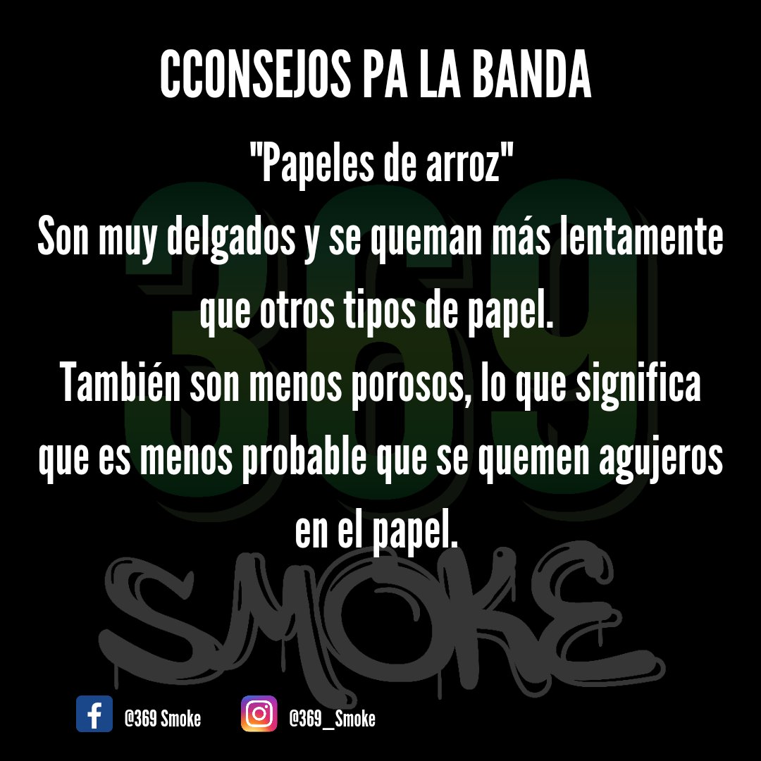 369Smoke's tweet photo. Información que te hace más sabio!! 🔥😎🔥
#369 #369smoke #smoke #smokeon #weedlife #weedculture #smokeweed #INFORMACION #info #papelparafumar #forjandoporros #mexico #mexicanos https://t.co/05VbmP2zoO