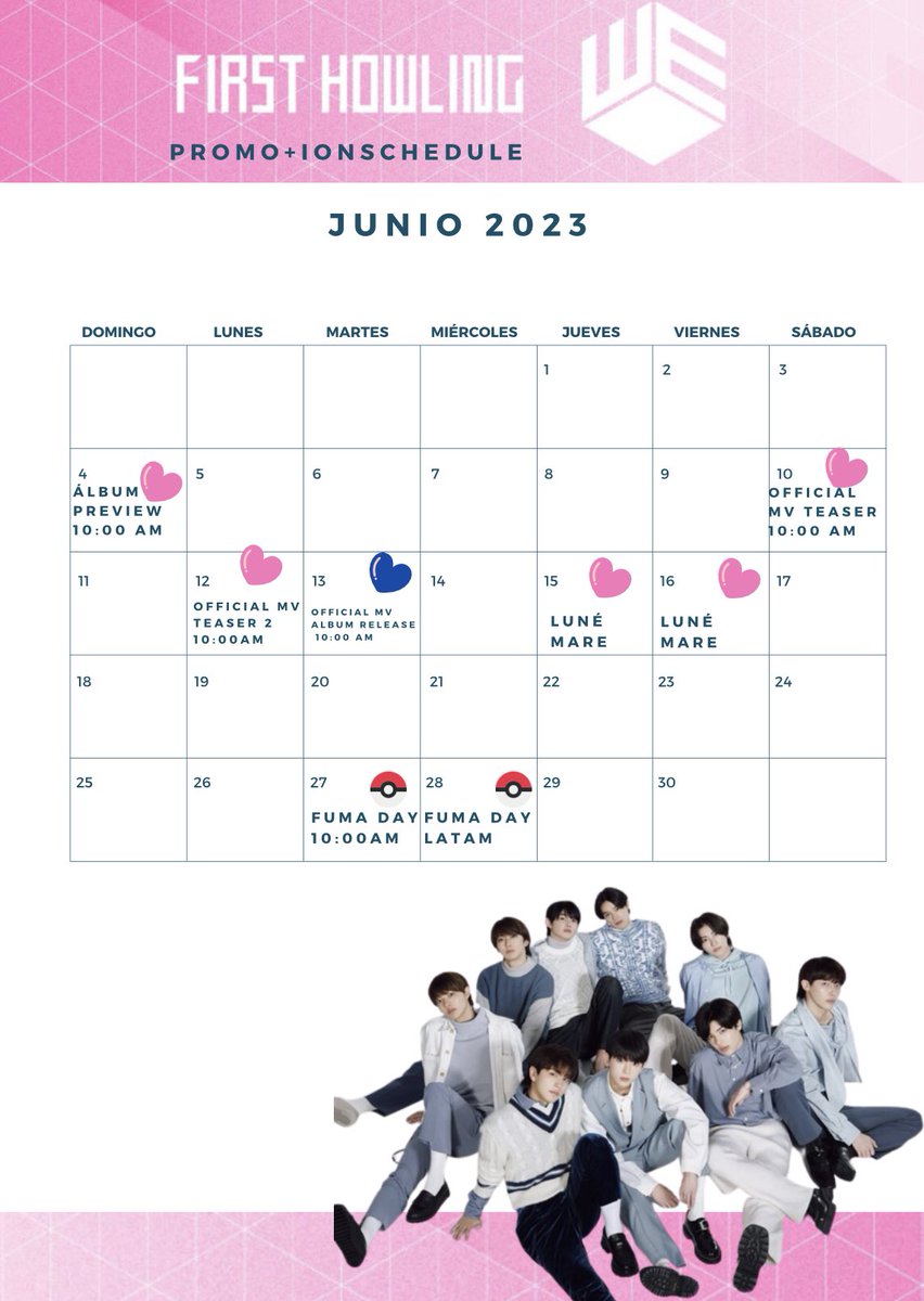 andTEAM_PTY's tweet photo. LUNÉ !! TE TRAEMOS LOS HORARIOS PARA EL LANZAMIENTO DE FIRST HOWLING:WE ✨🌙

#andTEAM学園 #andTEAM #K #FUMA #NICHOLAS #EJ #YUMA #JO #HARUA #TAKI #MAKI #kedit #newjeans #omgnewjeans #newjeansedit #foryoupage  #kpop #hibe #hibe #lunéwithandteam #lunéと繋がりたい #lunèsforever https://t.co/4DCLjjST4s