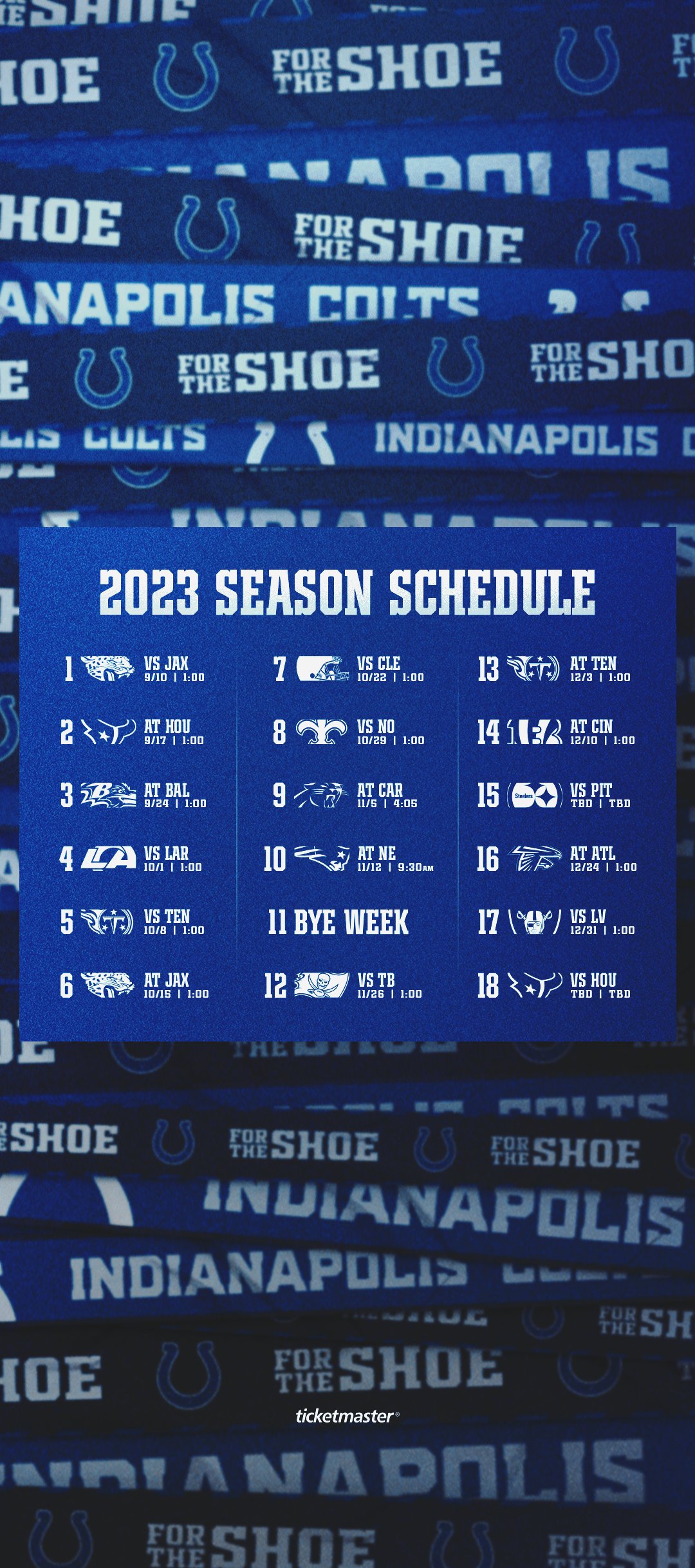 Indianapolis Colts on X: 'The 2023 schedule, right at your