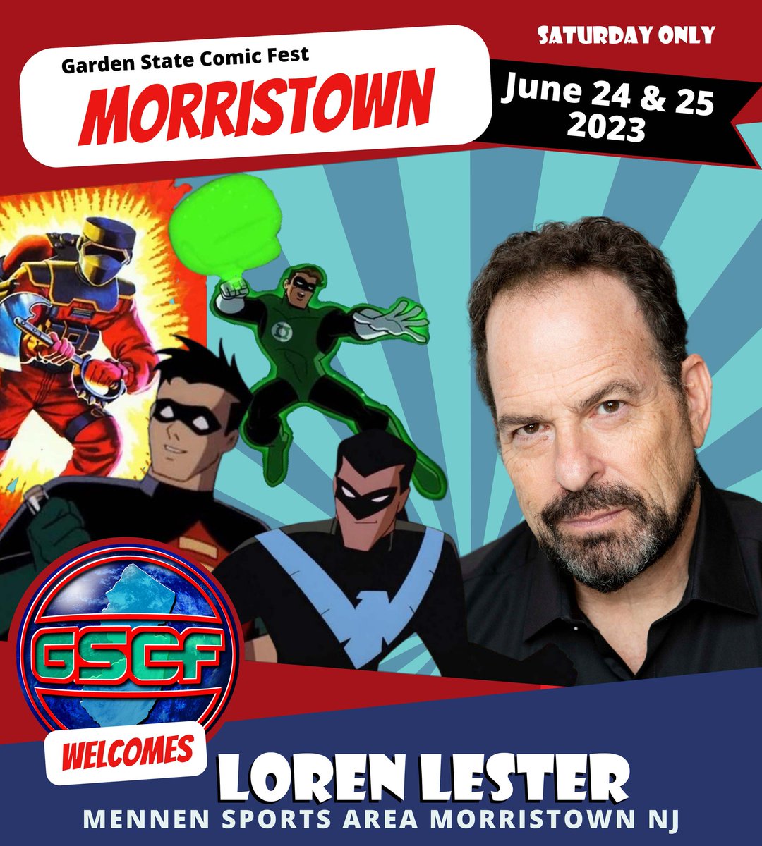 GS_ComicFest's tweet photo. Saturday Only
@thelorenlester will be at #GSCF Morristown June 24th He is known for bringing beloved characters to life From being the iconic #Robin & #Nightwing in #BTAS & #Theadventuresofbatmanandrobin to the legendary Barbecue in #GIJoe & #RickGordon in Defenders of the Earth https://t.co/9yCuYdWNJj