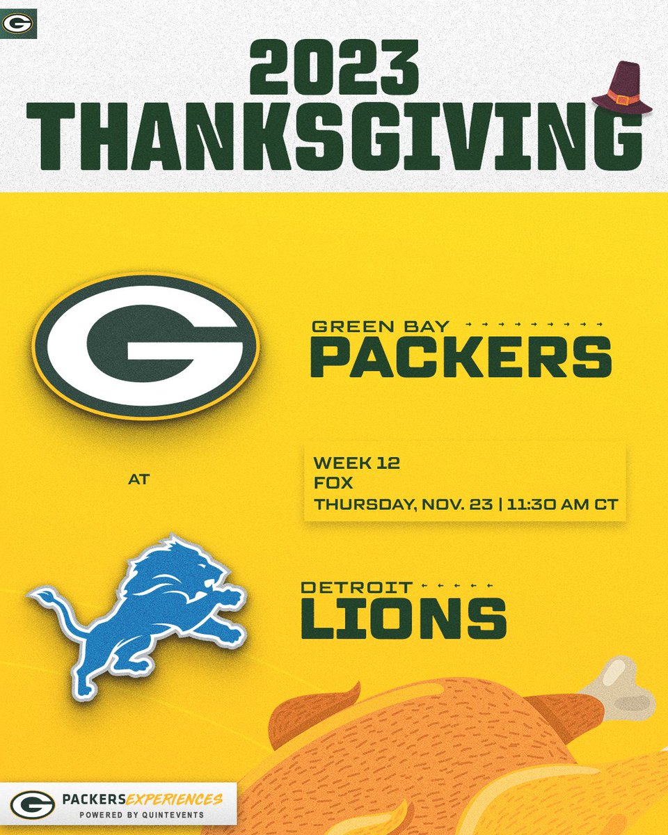 Does it get any better than football on Thanksgiving? 🏈🦃  

#GBvsDET | #GoPackGo