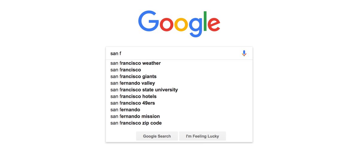 TrungTPhan's tweet photo. Just tested the Google search integration with AI. It is mind-blowing. 

When you type a few letters, Google uses machine learning to predict the rest of your query. https://t.co/DzMMYqFssF