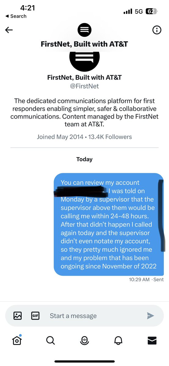 dizzle1507's tweet photo. @ATT @FirstNet the worst customer service.BBB complaint is being filed today with all the supporting documentation,showing your false advertising.Was told to reach out,it’s been more than 6 hours and no one has responded.Was guaranteed a manager call, which didn’t happen either https://t.co/bO5Ws36oUO