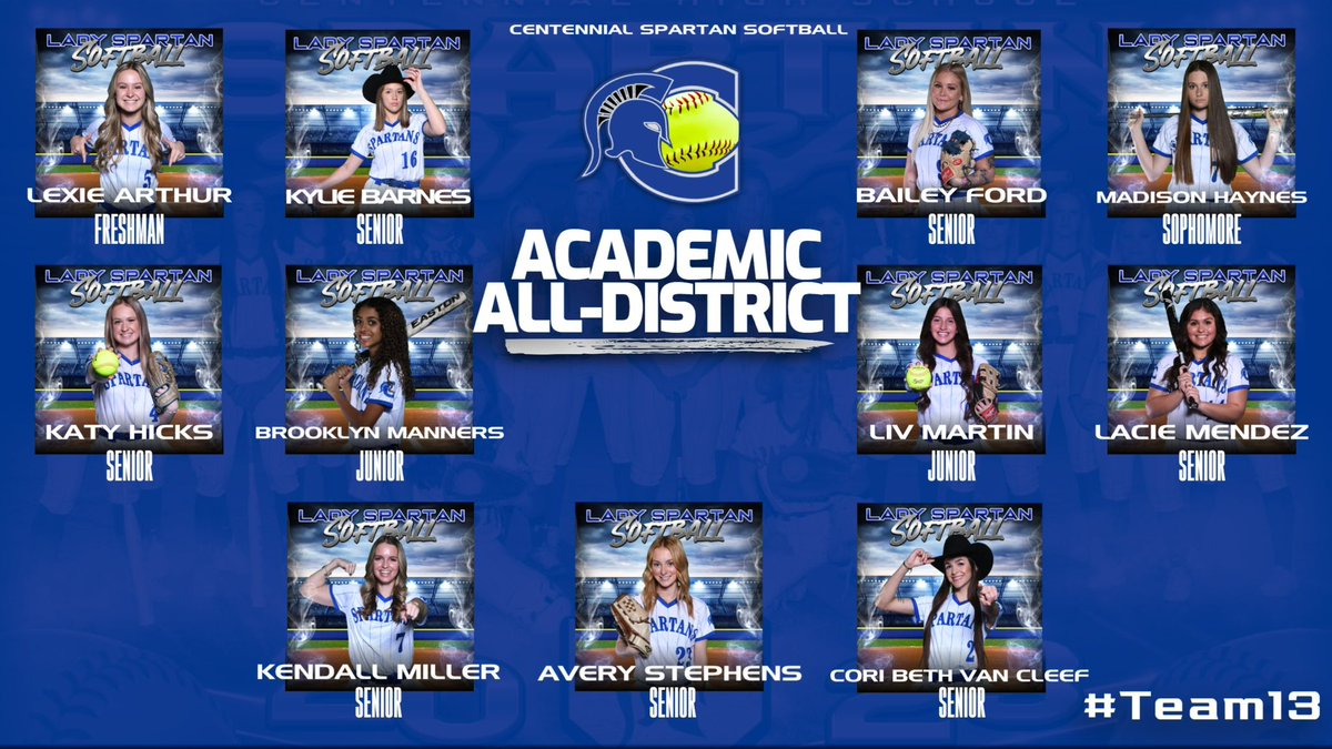 Congratulations to our Academic All-District Selections! 

#Team13
<a href="/CHSSpartans/">Centennial Spartans</a> 
<a href="/BurlesonSports/">Burleson ISD Athletics</a>