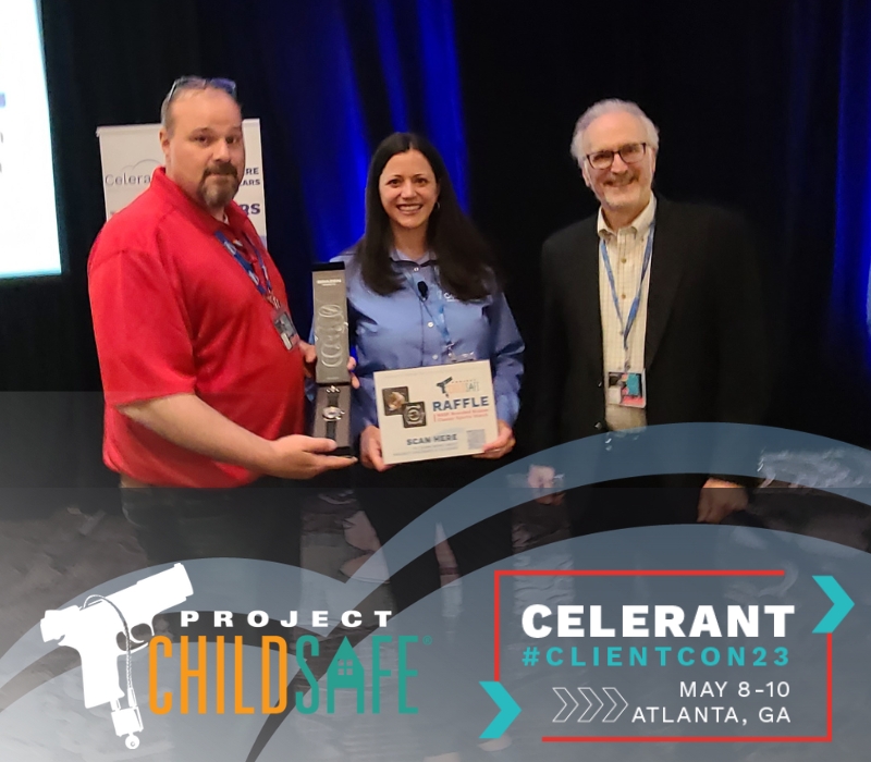 CelerantTech's tweet photo. Congrats๐๐ to our client Clayton Cagle from .@evvgoodwill for winning the .@ProjChildSafe raffle at our annual client conference.
Thanks Bill Brassard & Katharine Harris of the .@NSSF for participating again at #clientcon23. Always a pleasure! ๐๐ฝ https://t.co/4lqwuUZKSF