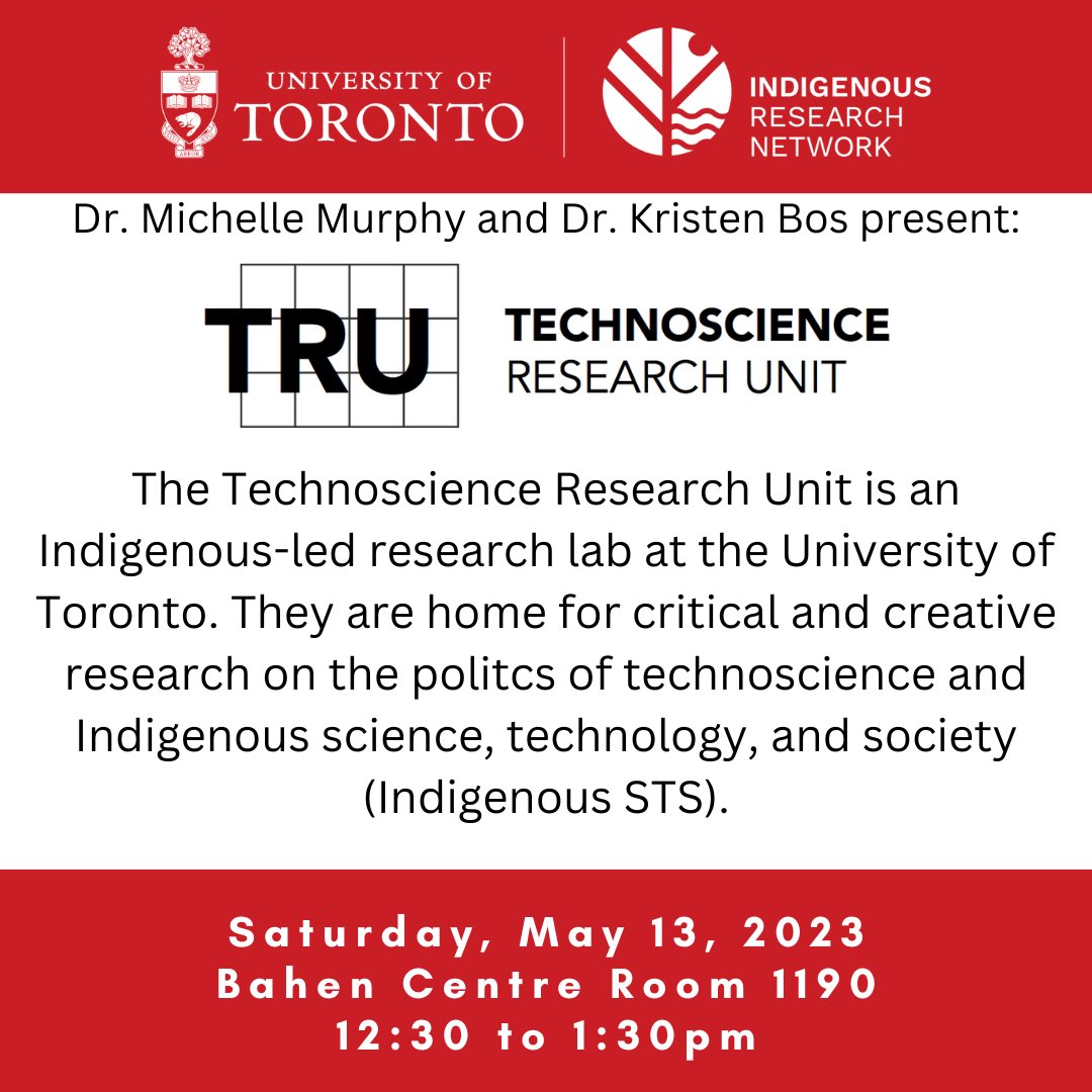 U of T Indigenous Research Network on Twitter "Join us on Saturday
