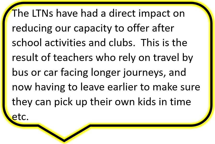 BBvoice4all's tweet photo. We have been gathering evidence of the unintended, unseen and unconsidered consequences of LTNs. 
They're often defended as being in the interests of children - yet we are hear many concerns from schools about the negative impact they are having.  
Here's the first example: https://t.co/GJKaXXvEll