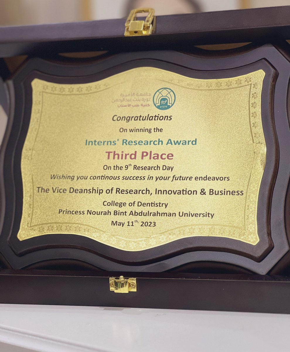 الحمدلله 🤍

Beyond proud

Our research won 3rd place in its category on the 9th #PNUCD_RD