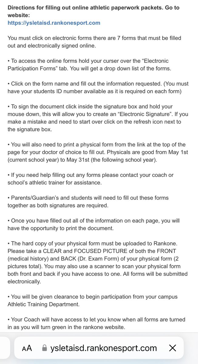 trooperatc's tweet photo. 🗣️Attention student-athletes and parents: Rankone online forms are now available! @EastwoodSports @EastwoodHQ 👇👇👇 https://t.co/EerIxylhra