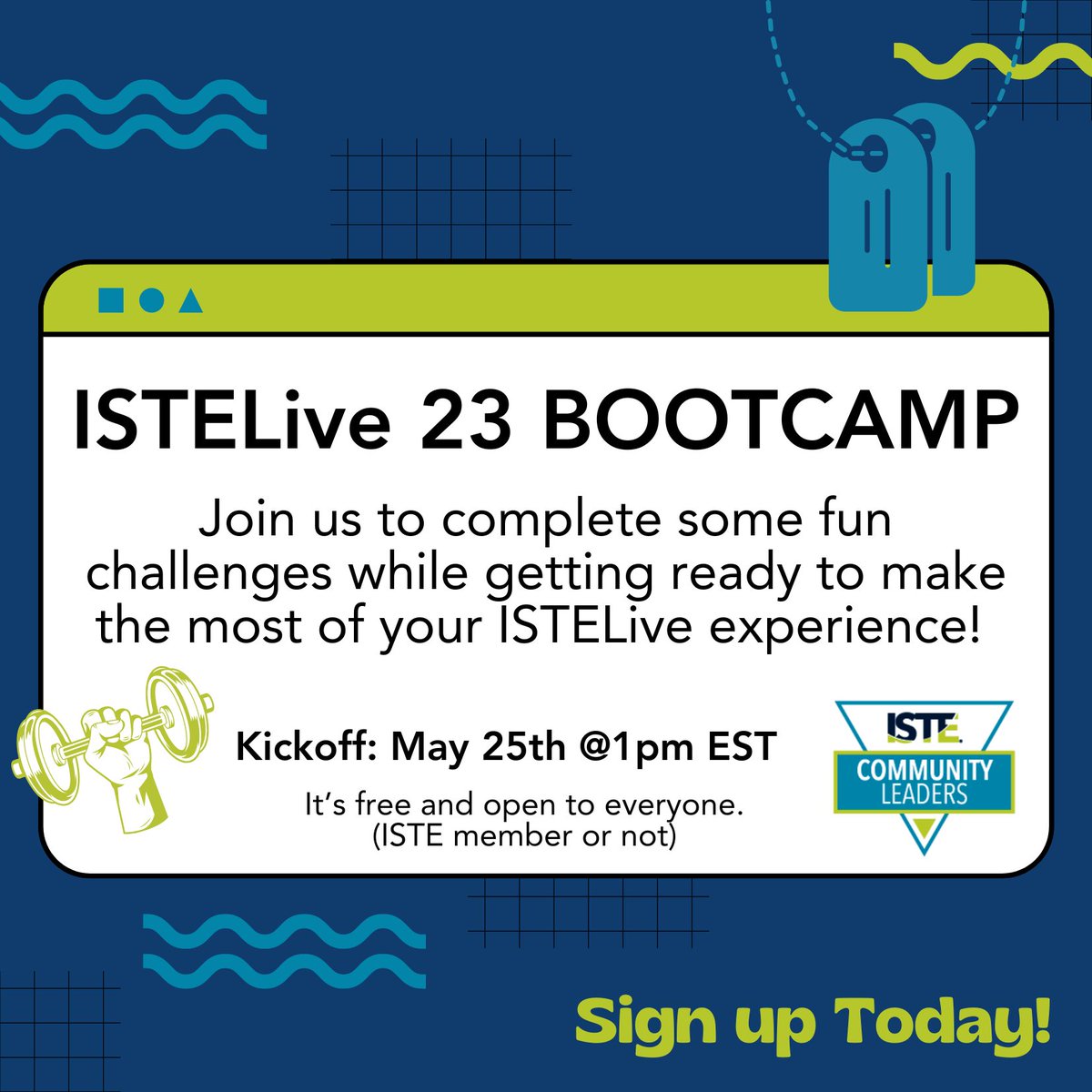 ISTE+ASCD Community Leaders (@istecommunity) on Twitter photo Join the free ISTELive 23 Bootcamp to get ready for the conference! This event has everything you need to make the most of your experience. #ISTELive #ISTEChat @ISTEOfficial <a href="/mrshowell24/">Stephanie Howell</a> <a href="/gret/">Greta Sandler</a>
Sign up today! 🔗bit.ly/ISTEBootcamp Join the free ISTELive 23 Bootcamp to get ready for the conference! This event has everything you need to make the most of your experience. #ISTELive #ISTEChat @ISTEOfficial <a href="/mrshowell24/">Stephanie Howell</a> <a href="/gret/">Greta Sandler</a>
Sign up today! 🔗bit.ly/ISTEBootcamp