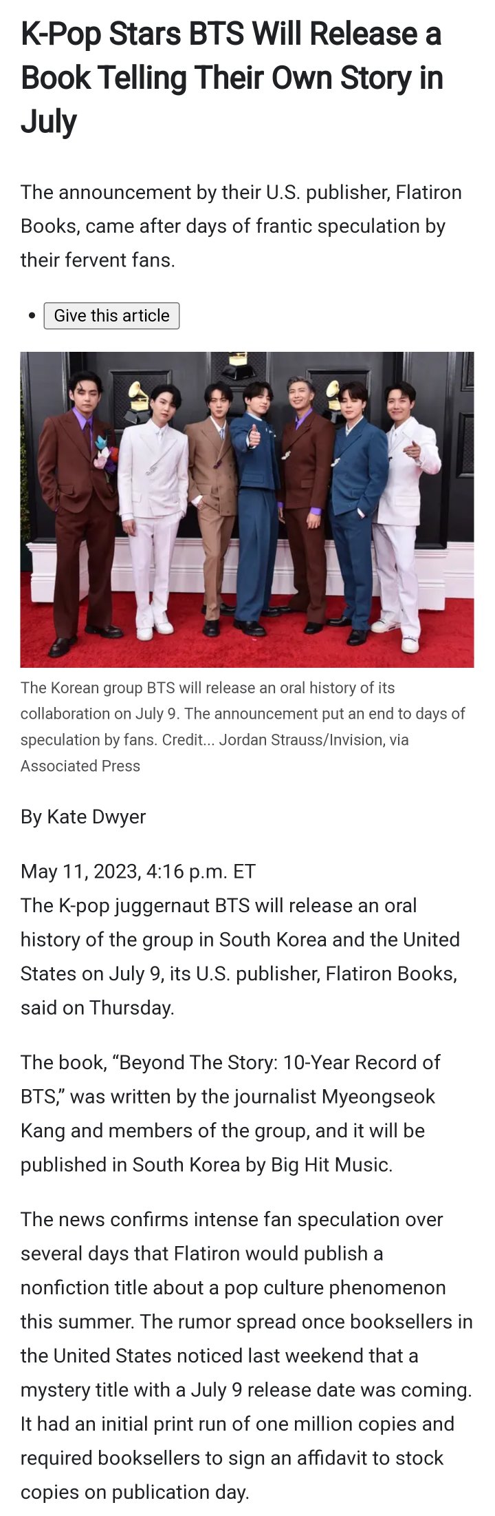 BTS Army Day 2023: Popular K-pop band marks 10 years of fandom with release  of first book 'Beyond the Story