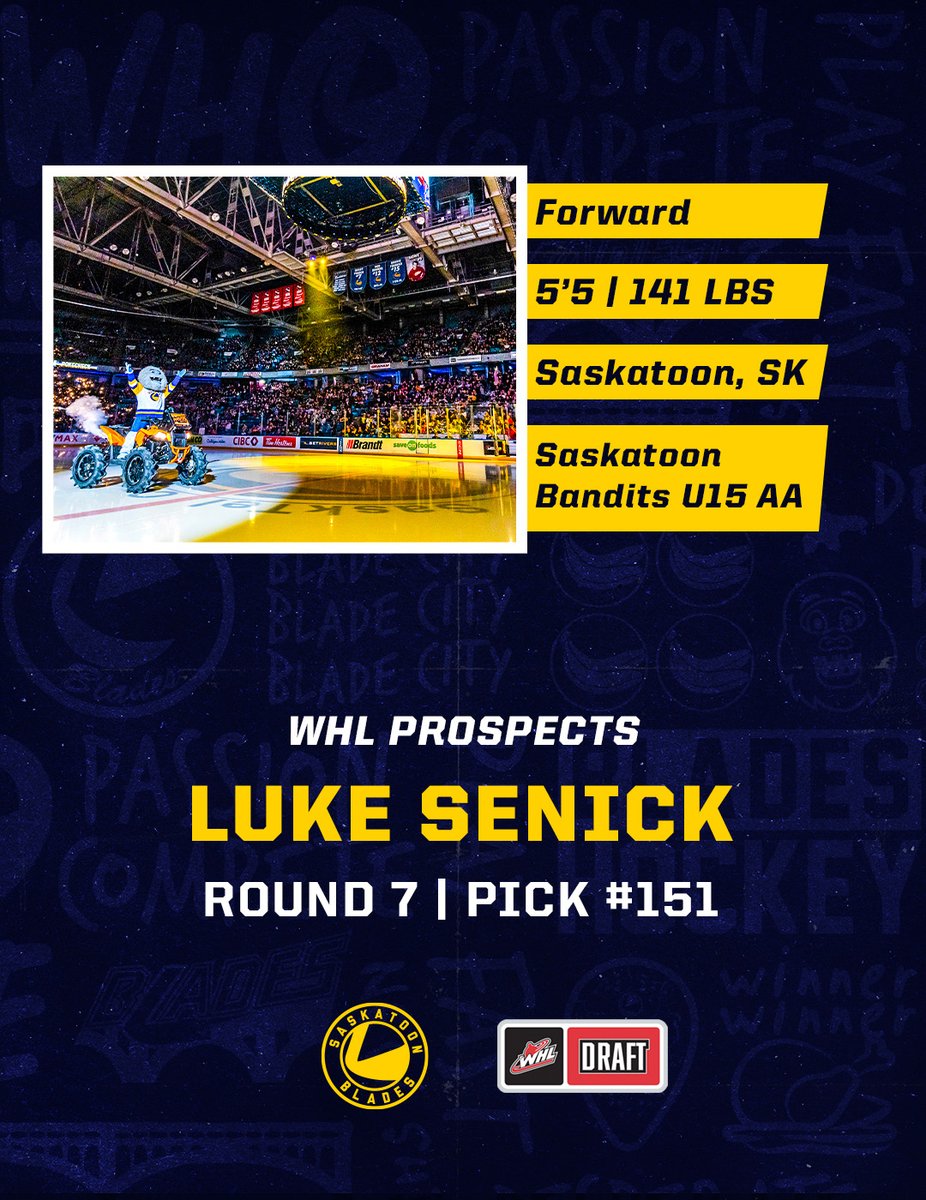 We've selected Saskatoon's very own Luke Senick with the 151st overall pick! 🎉