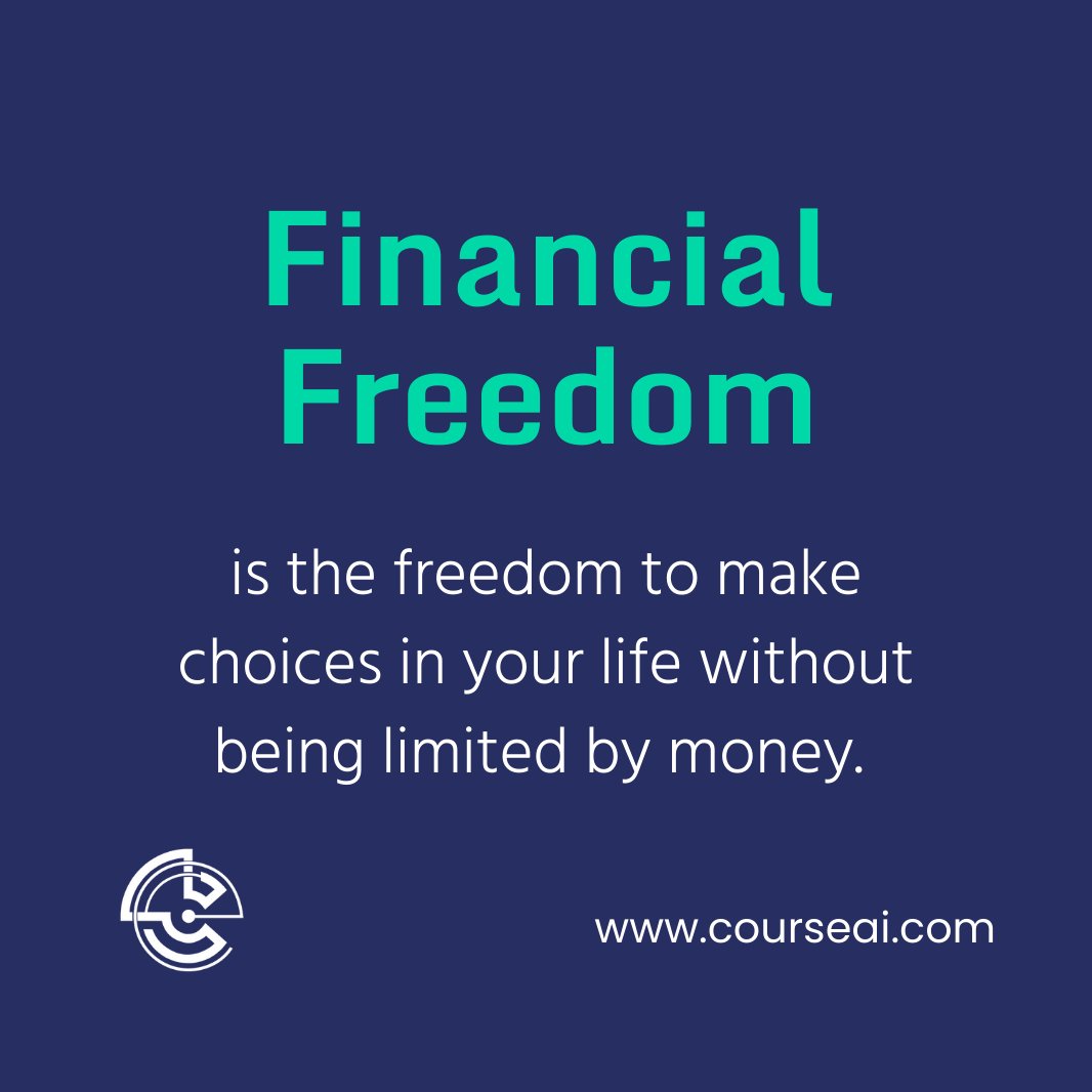 The_CourseAI's tweet photo. Financial freedom is the freedom to make choices in your life without being limited by money.

With CourseAI, you can share your knowledge with the world and start earning money doing what you love.

#ai #onlinecoursecreators #onlinecoursecreation https://t.co/avzWZLXeer