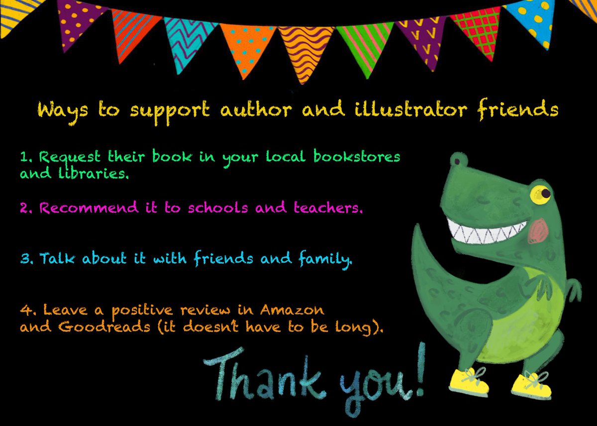 marianariosrmz1's tweet image. These are some ways in which you can support your author and illustrator friends, besides buying or gifting their books.📚🦖    

Requesting, recommending, and reviewing your favorite books has a big impact on their success. 

Thank you! ♥️ 

#writingcommunity #support #writers