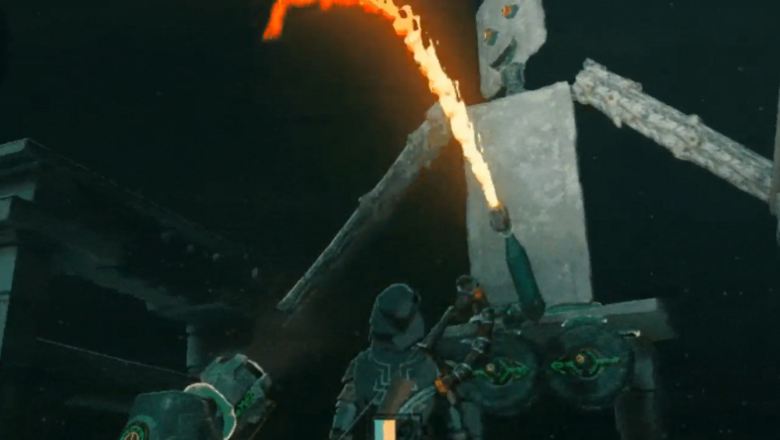 GoNintendoTweet's tweet photo. Zelda: Tears of the Kingdom player constructs colossal robot with flamethrower "appendage" https://t.co/QBSJSXZ1Xx https://t.co/DLYs2G5jU2