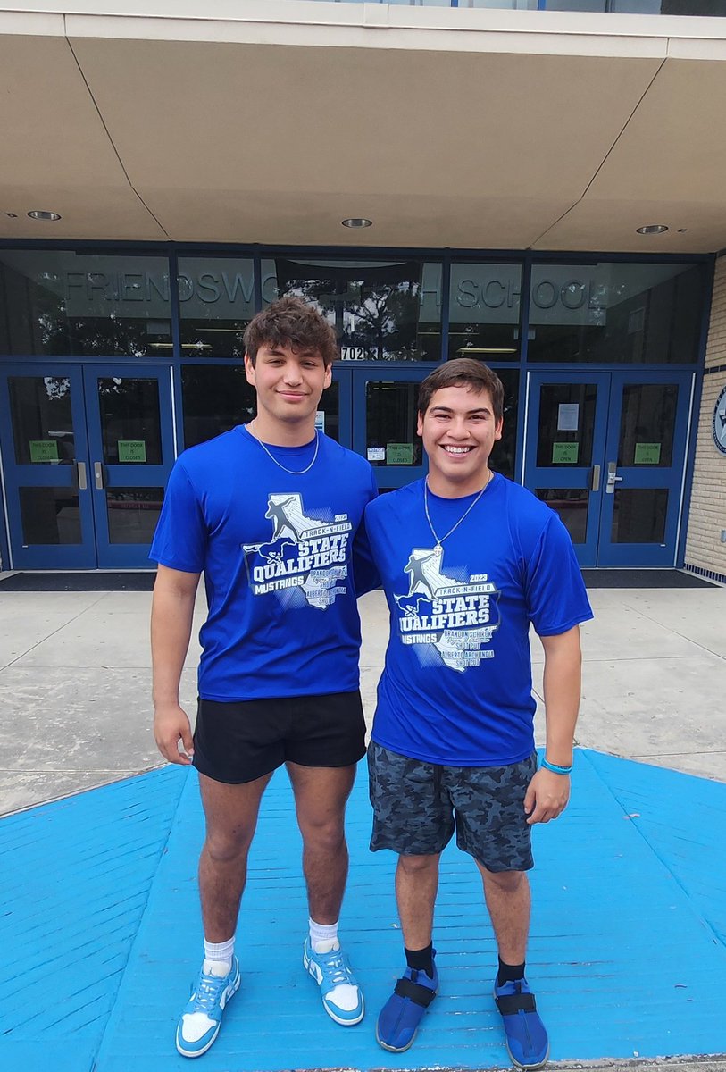 But wait there's more....

<a href="/BSchirck/">Brandon Schirck</a> and <a href="/AlbertOrta4/">Albert Orta</a> made the trip to Austin to compete in the 5A Track &amp; Field State Championship tomorrow in the shot. They finished 1-2 at the regional meet and look to carry that magic to Austin.
