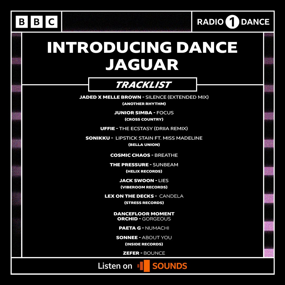 viberoomrecs's tweet photo. Tune into @JaguarWorldwide right now on @BBCR1 with @bbcintroducing! 

@JackSwoon ‘Lies’ is getting a spin tonight!!! 🤗

🔗 https://t.co/xxrsrY35kV https://t.co/0dGVujthql