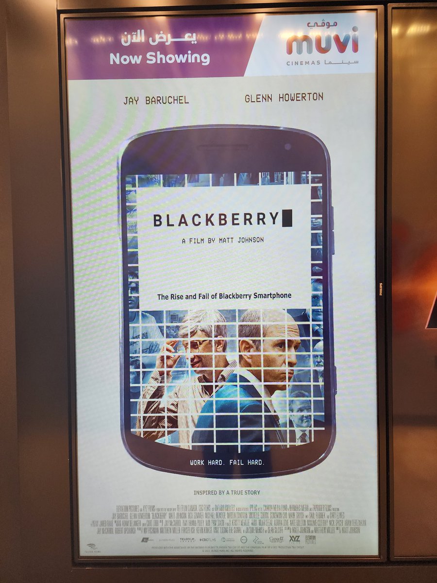 #BlackberryMovie #moviestowatch 
🎬 فيلم يحكي قصه نجاح وسقوط أول هاتف ذكي🤳 في العالم ومنافسة شركة ابل له .
تقييمي  ٩ من ١٠ 👌