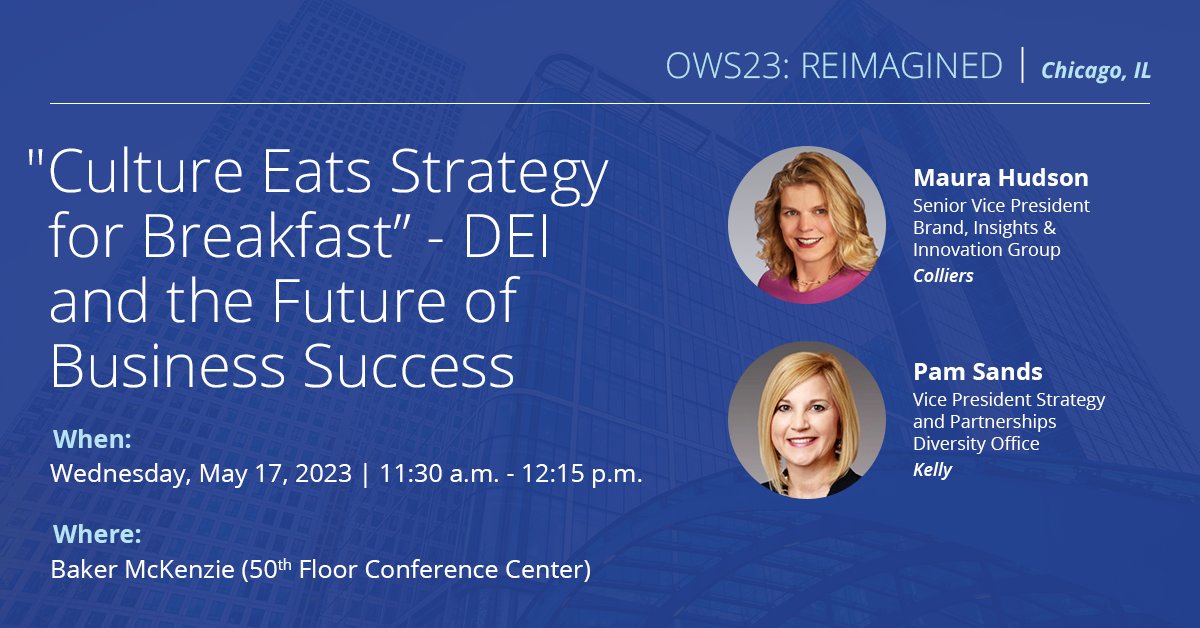 Colliers's tweet photo. Discover the role of diversity in shaping the future of work with Colliers' Maura Hudson and Kelly's Pam Sands at @IAOP's OWS23. Learn more here: https://t.co/BZXajrI19H
#FutureofWork #OWS23 #Diversity #ColliersOS https://t.co/ojXoMjM97c