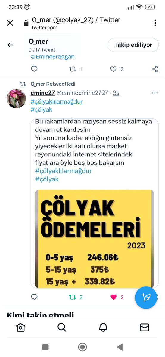 FlzSefam's tweet photo. Kendinizi çölyak hastalarının yerine koyun lütfen aileler evlerini zar zor geçindiriyorken glutensiz gıdaları nasıl alsınlar aylık ödemeler çok düşük çözüm bekliyoruz
#çölyaklılarmagdur
@FatmaSahin 
@TBMMresmi 
@Drfahrettinkoca
@sağlıkbakanlıgı https://t.co/hx8CMSAN1P