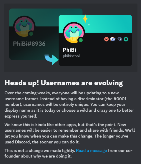 AeoKitt's tweet photo. Hey @discord, I saw you guys were doing a new naming situation, and then right after I got added by a random who "wants to buy your discord account because of its age". Is this against TOS or anything?

I'm just going to block but 🤷 Figured a heads up was a good idea. https://t.co/AekxJuO2lZ
