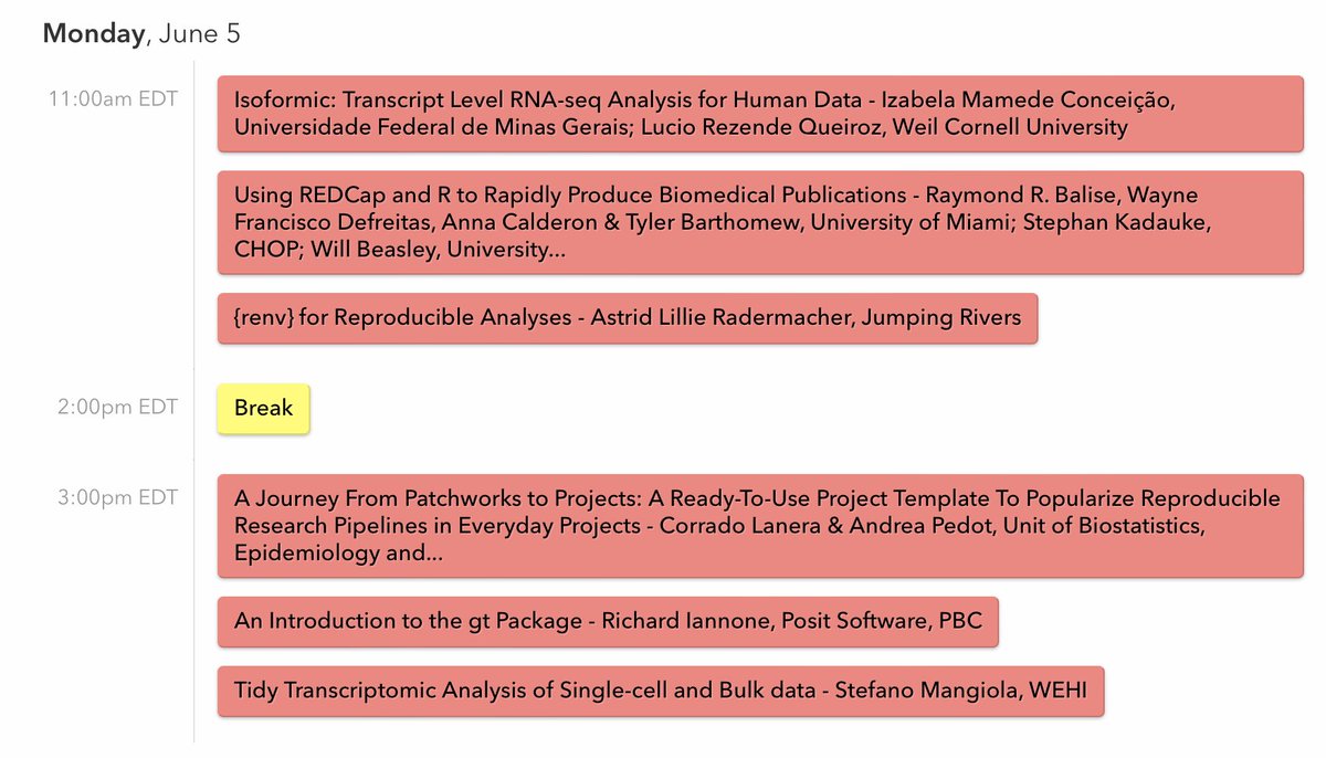 R Medicine (@r_medicine) on Twitter photo We will host Six workshops on Day 1 (June 5) of R/Medicine. All included in the low Pay One Price(POP) for admission - REDCap, renv, gt, Projects, and Tidy Transcriptomics. Register at r-medicine.org <a href="/riannone/">Richard Iannone</a> <a href="/Cghlewis/">Crystal Lewis @cghlewis.bsky.social</a> <a href="/jumping_uk/">Jumping Rivers | @jumpingrivers@fosstodon.org</a> <a href="/PipingHotData/">Shannon Pileggi... @PipingHotData@fosstodon.org</a> We will host Six workshops on Day 1 (June 5) of R/Medicine. All included in the low Pay One Price(POP) for admission - REDCap, renv, gt, Projects, and Tidy Transcriptomics. Register at r-medicine.org <a href="/riannone/">Richard Iannone</a> <a href="/Cghlewis/">Crystal Lewis @cghlewis.bsky.social</a> <a href="/jumping_uk/">Jumping Rivers | @jumpingrivers@fosstodon.org</a> <a href="/PipingHotData/">Shannon Pileggi... @PipingHotData@fosstodon.org</a>