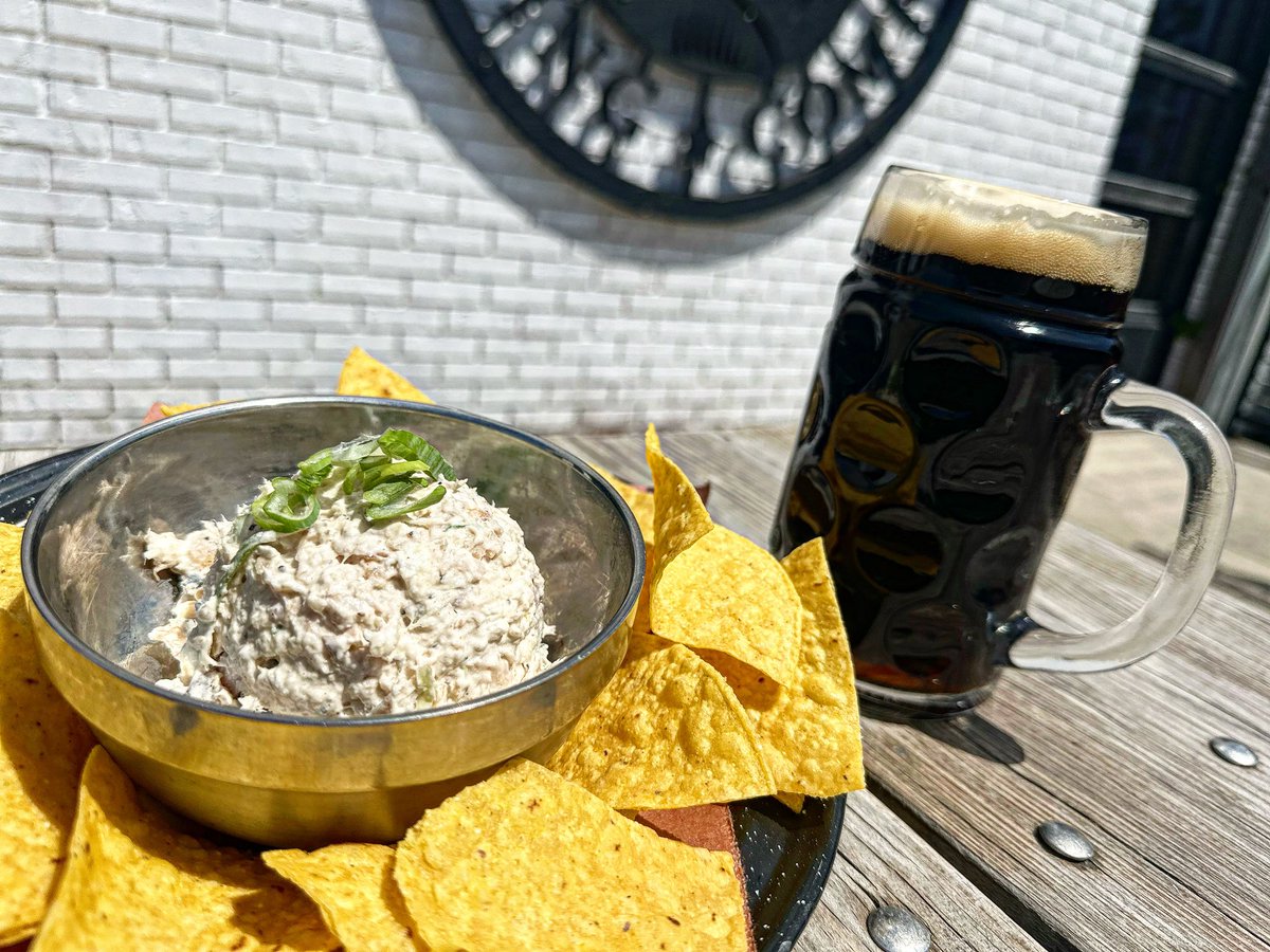 batchbrewing's tweet photo. *NEW* Whitefish Spread: An 8oz shareable portion of house-smoked whitefish, cream cheese, green onions + topped with asiago cheese.  Served w/ grilled pita or tortilla chips.  Gluten free option is available with tortilla chips. https://t.co/VSXwnnzmB5