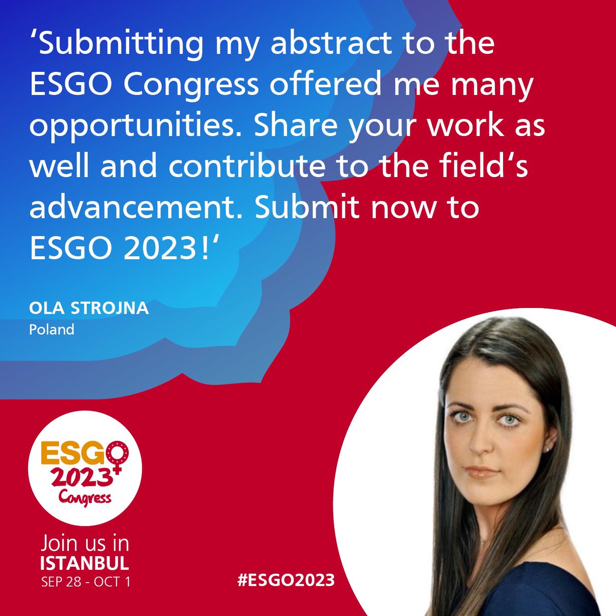 Aleksandra Strojna (@astrojnamd) on Twitter photo Attention All! The deadline for abstract submission has been extended!
ESGO Congress in Instanbul 2023!
<a href="/ESGO_society/">ESGO</a>
<a href="/ENYGO_official/">European Network of Young Gynae Oncologists</a>
<a href="/IJGConline/">IJGC</a>
<a href="/IJGCfellows/">IJGC Fellows</a>
#ESGO2023 Attention All! The deadline for abstract submission has been extended!
ESGO Congress in Instanbul 2023!
<a href="/ESGO_society/">ESGO</a>
<a href="/ENYGO_official/">European Network of Young Gynae Oncologists</a>
<a href="/IJGConline/">IJGC</a>
<a href="/IJGCfellows/">IJGC Fellows</a>
#ESGO2023
