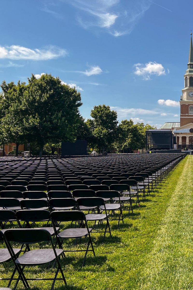 WakeForestBiz's tweet photo. Setting up the stage(s) for Graduation Weekend 🎓🎩😍   
#WFUGRAD #BizDeacs #WFU2023 https://t.co/NQXxOgVmh3