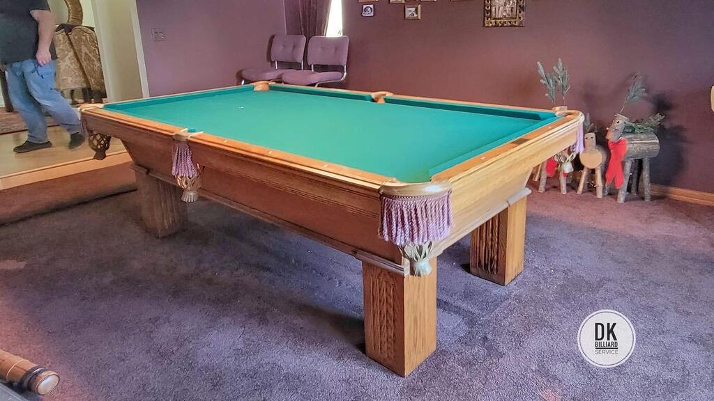 dkbilliards's tweet photo. 8 foot Olhausen Southern teardown for new flooring. Stored in the garage. #billiards #dkbilliards #playpool #mancave #gameroom #pooltable https://t.co/KtyQQc6v9l https://t.co/9xz8OWnD8F