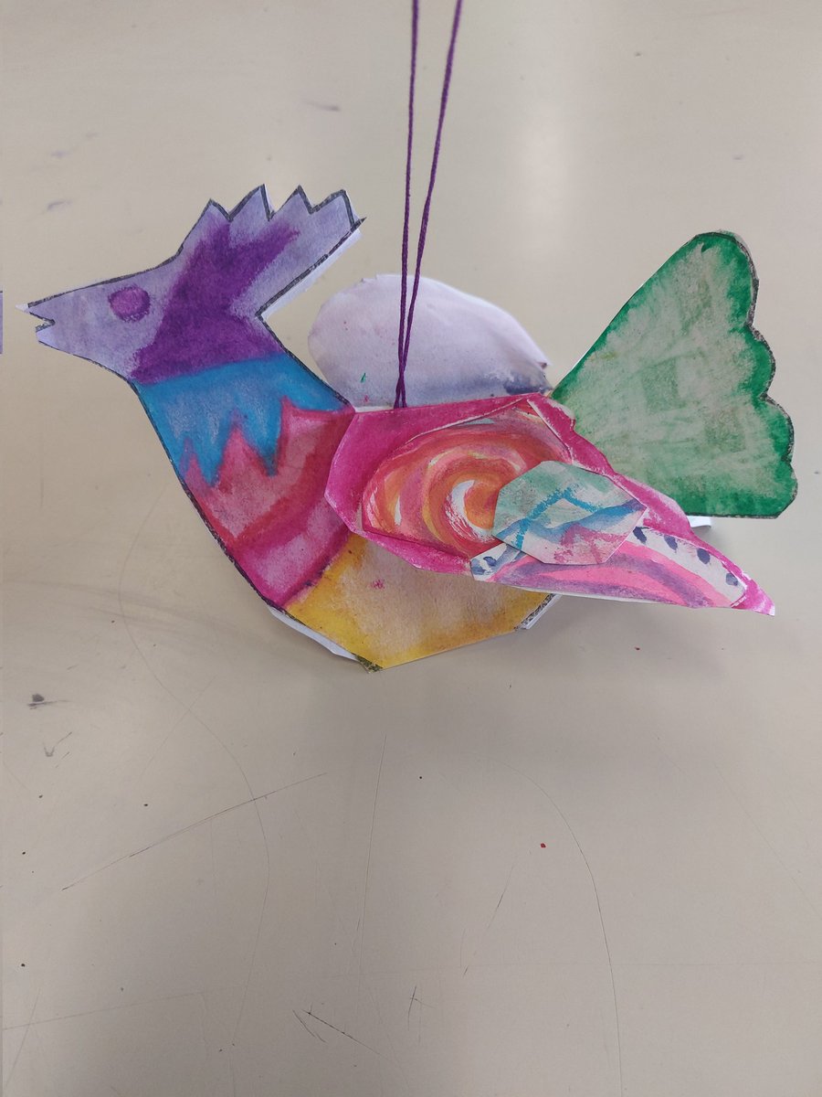 MissSwiderska's tweet photo. A great art club tonight with Year 8! Some students finished their Mark Hearld inspired birds 🐦 and they looked great hanging up! #ArtClub #ExtraCurricular #MarkHearld #MarkMaking #Colourful #TeacherTraining https://t.co/c9wmmaKnDa