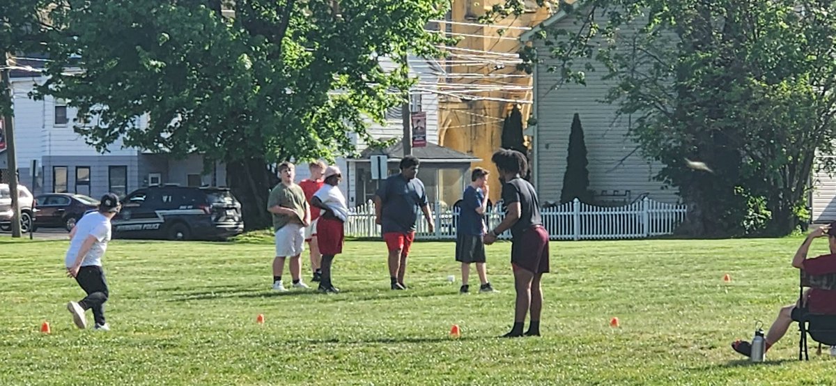 Isiah Cobb putting in some extra time and helping out with the younger guys