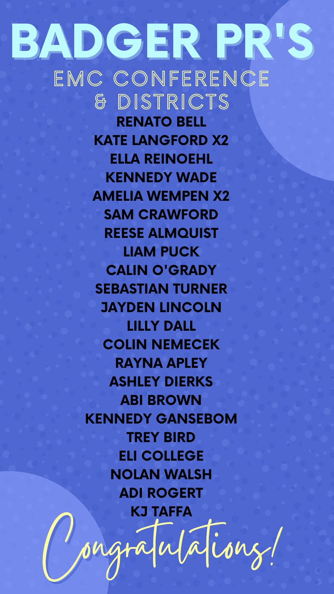 PR's from Districts and Conference 💪🏻🎉 👏🏻🍫