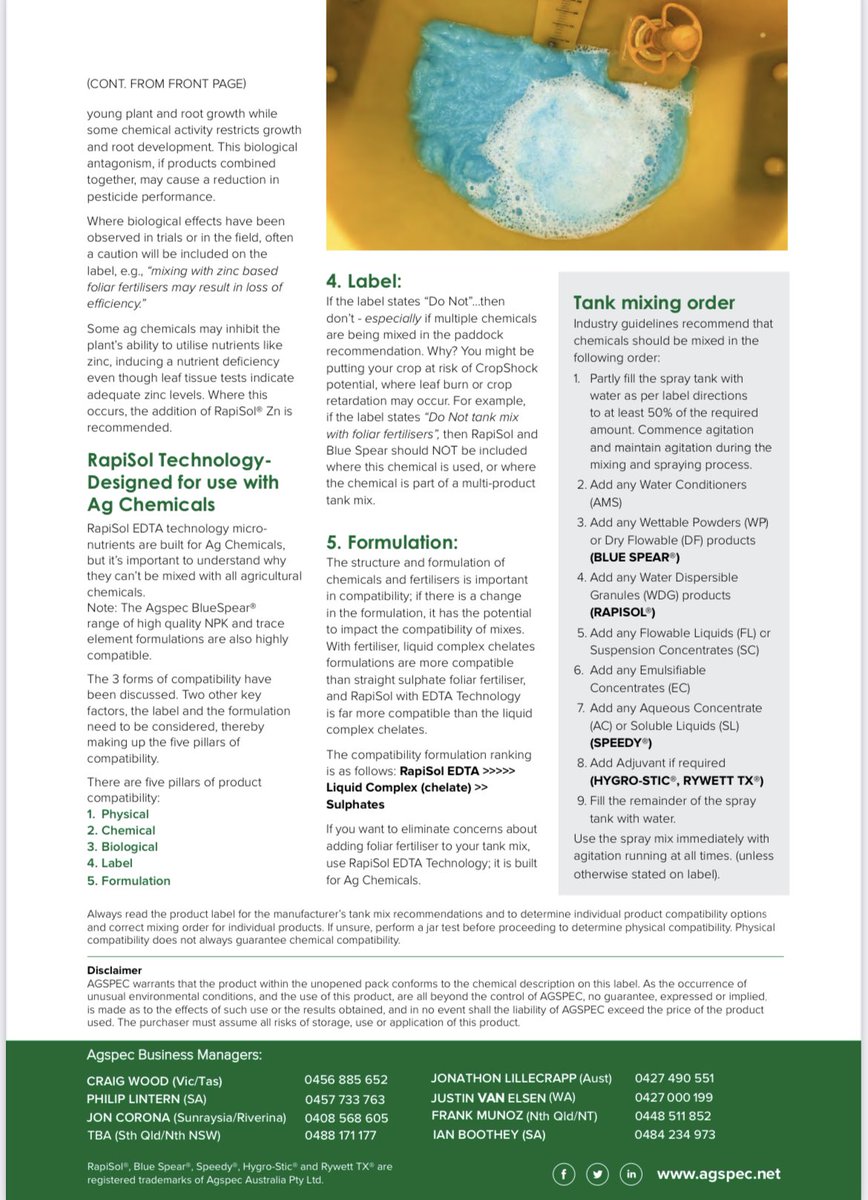 AgspecVicTas's tweet photo. You're already spraying the paddock anyway so why not save another days work & apply the most compatible micronutrients in Australian #agriculture to your #crop #builtforagchem #NoGlug #MixLikeADream #RapiSol https://t.co/sJ0JFLUN0W
