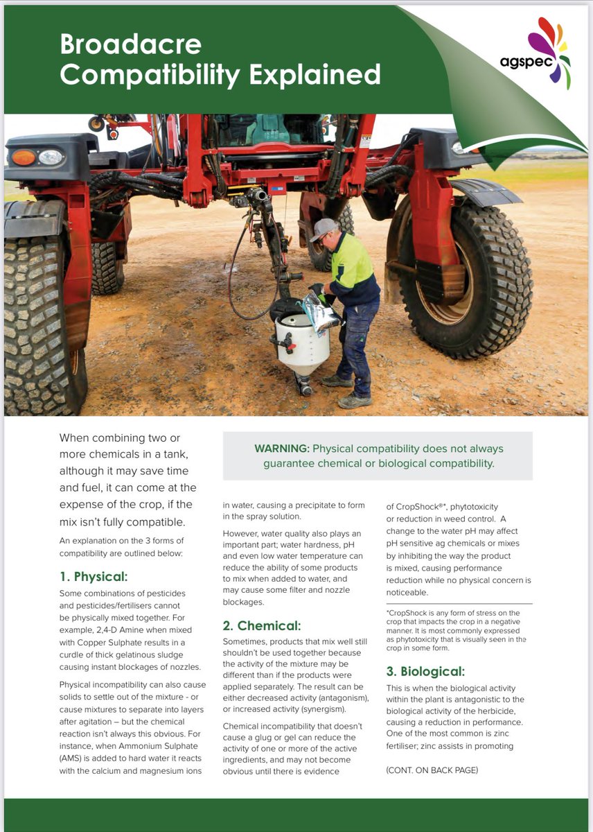 AgspecVicTas's tweet photo. You're already spraying the paddock anyway so why not save another days work & apply the most compatible micronutrients in Australian #agriculture to your #crop #builtforagchem #NoGlug #MixLikeADream #RapiSol https://t.co/sJ0JFLUN0W