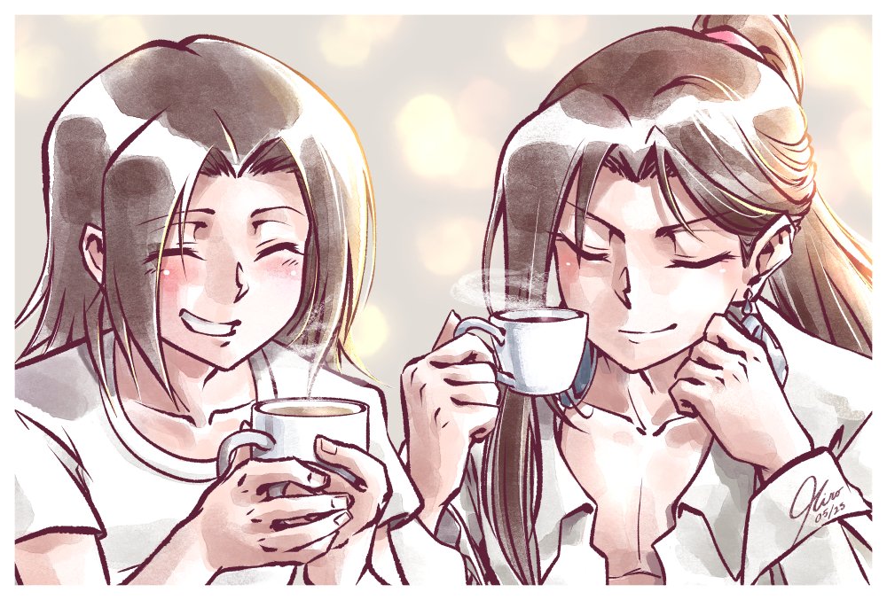 riroart's tweet photo. Bonus picture☕ https://t.co/qqRe9xPpD7