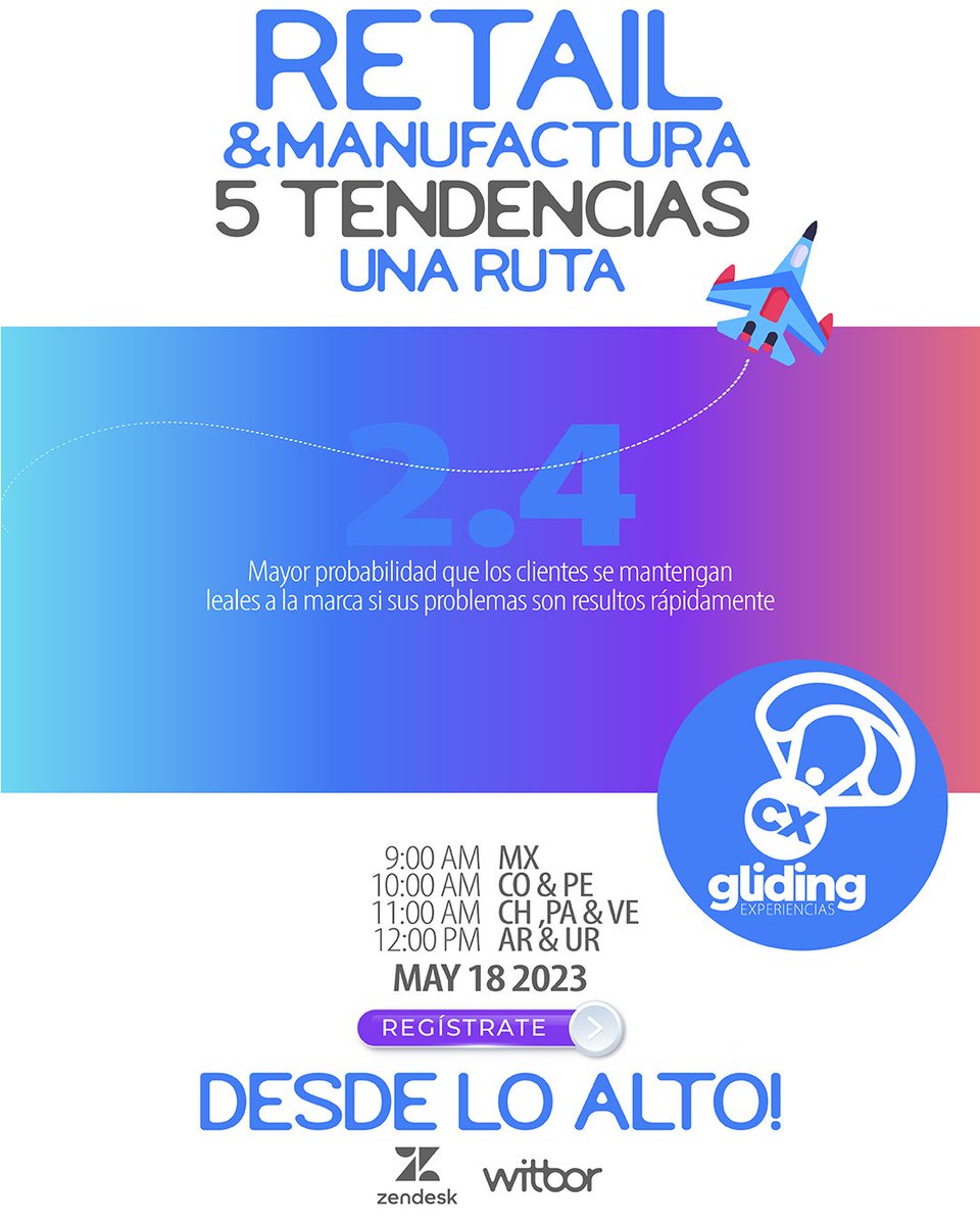 WitborOK's tweet image. Cuando se trata de conocer las tendencias del mercado e interpretar lo que nuestros clientes quieren de nosotros, la clave está en soñar y volar por lo alto.

Este Jueves 18 de Mayo te llevaremos a descubrir todo lo necesitas saber.

REGISTRATE GRATIS:
zurl.co/zl2u