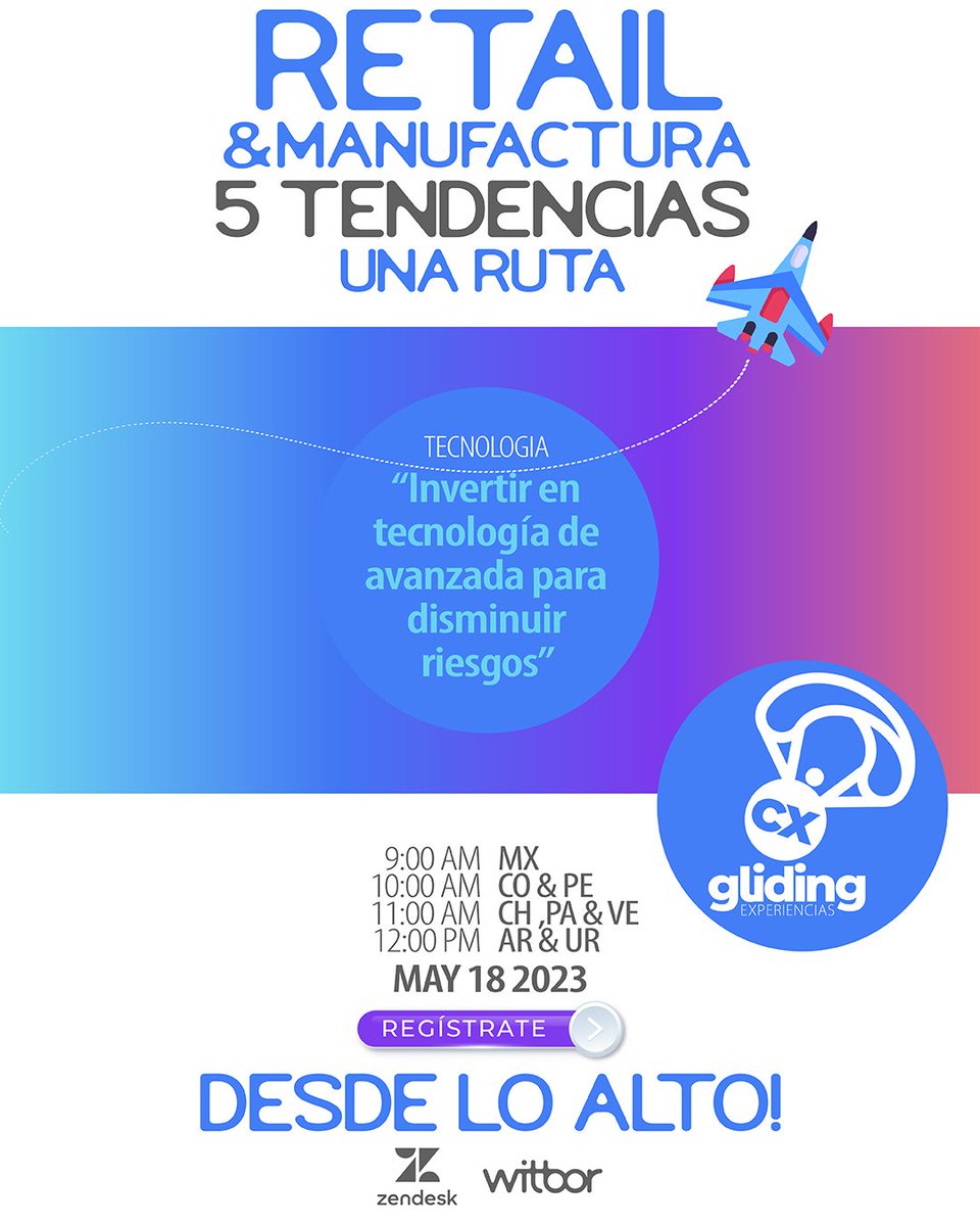 WitborOK's tweet image. Cuando se trata de conocer las tendencias del mercado e interpretar lo que nuestros clientes quieren de nosotros, la clave está en soñar y volar por lo alto.

Este Jueves 18 de Mayo te llevaremos a descubrir todo lo necesitas saber.

REGISTRATE GRATIS:
zurl.co/zl2u