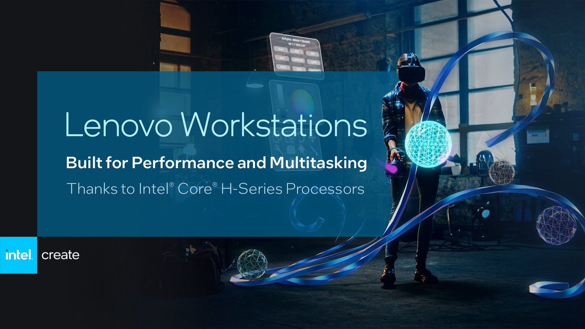 intelcreate's tweet image. Gear up your creative space with a new @Lenovo workstation! Each system is built for artists that require more power to handle large workloads and multitask with ease, thanks to #IntelCore processors. Learn more. intel.ly/3BiCrdP
