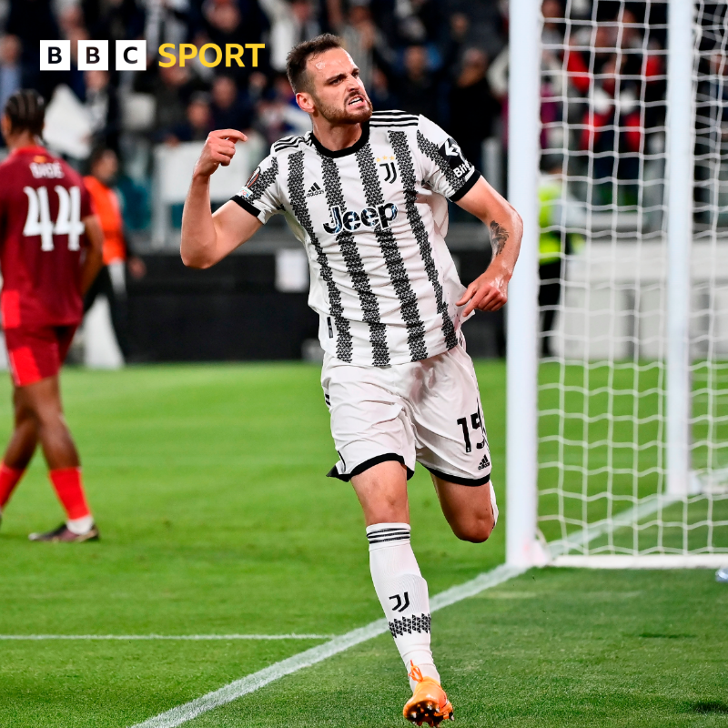 BBCSport's tweet photo. They left it late! 😬
It's all to play for in Seville next week.
Report ⬇️
#BBCFootball #JUVSEV #UEL