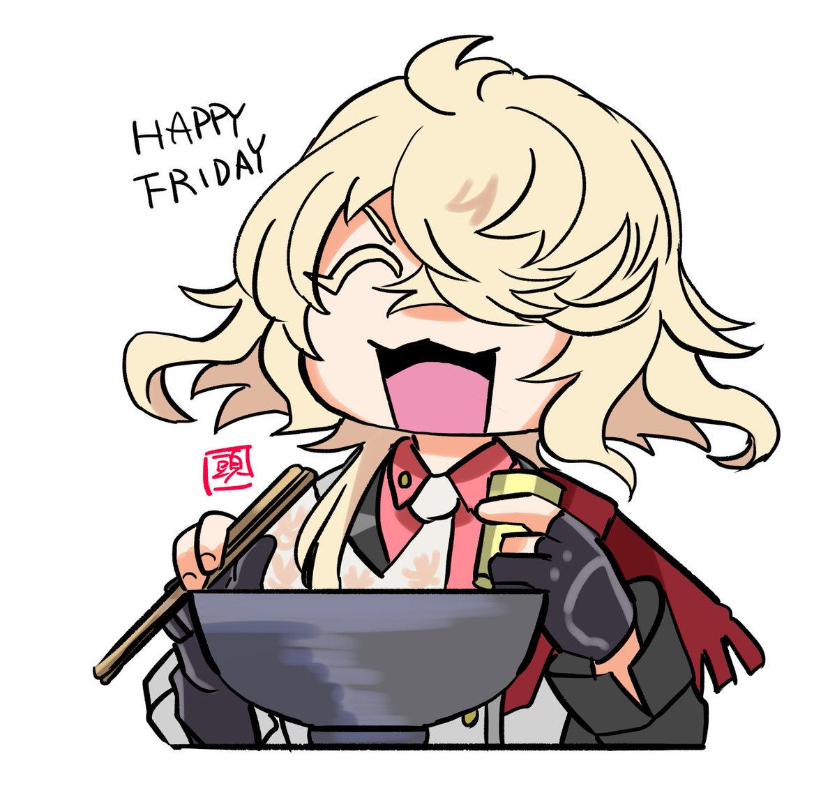「遠征先でそろそろ本丸の蕎麦が恋しくなってきた則宗 HAPPY～FRIDAY～! 」|おかしらのイラスト