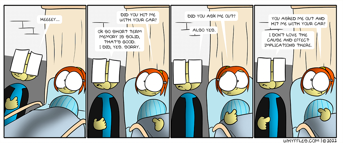 whyffles's tweet photo. Short term memory is a blessing and a curse.
"Hospital Vespers"
https://t.co/1xu9NVxEz5
The Dating Game - pt 11

#comics #webcomics https://t.co/4fCxNBaS48