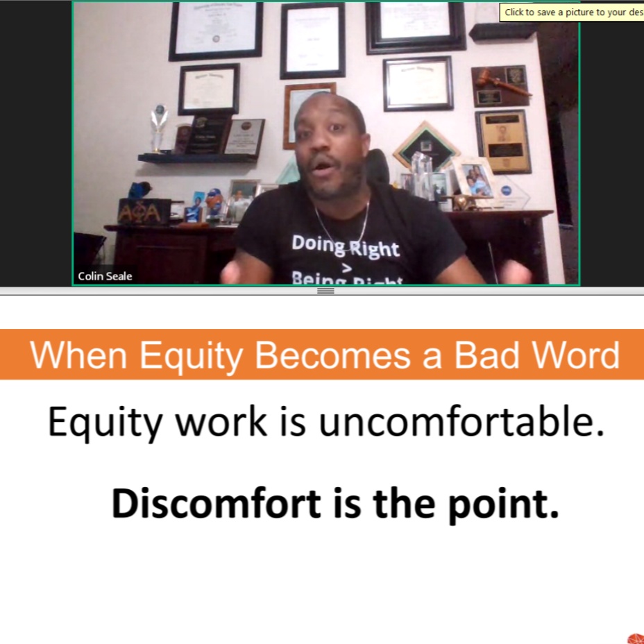 thinkLawUS's tweet photo. "If the status quo is unacceptable, then creating justice should feel uncomfortable. Change is always uncomfortable." -@ColinESeale #TangibleEquity 👉https://t.co/bUGHOx3ann https://t.co/CXDNeqJDIJ
