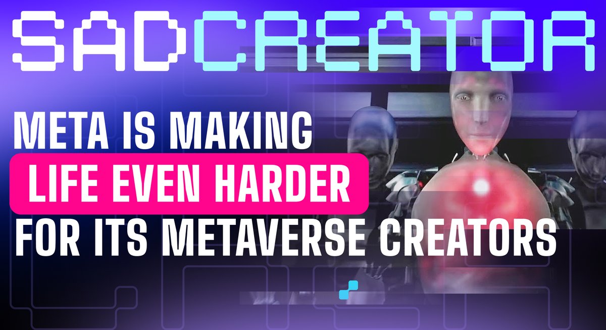 When some #Web3 news is really sad...🥲

@Meta is making life even harder for its #Metaverse creators.

😨 The company will no longer let creators use its #HorizonWorlds social #VR playscape to make dedicated events, so it will be that much more difficult to build communities on…