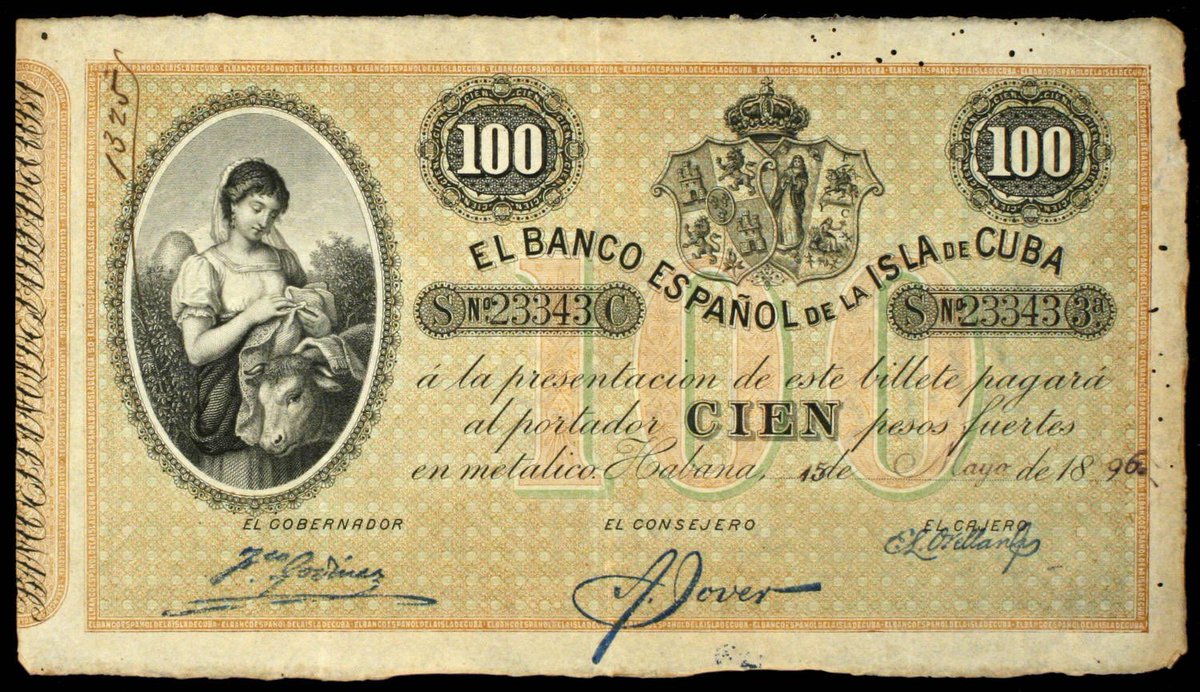 EspanolaCuba's tweet photo. 💶Estos son algunos de los billetes emitidos por el Banco español de la Isla de Cuba y que circularon por nuestra Cuba española 🇪🇸 https://t.co/RmKrrHCPZN